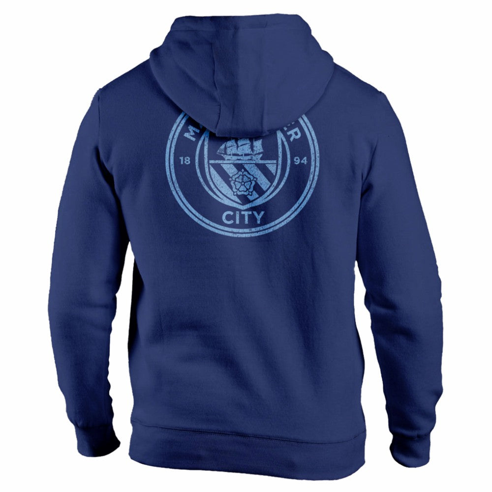 Manchester City 1863FC Wordmark Fleece Pullover Hoodie -  Navy
