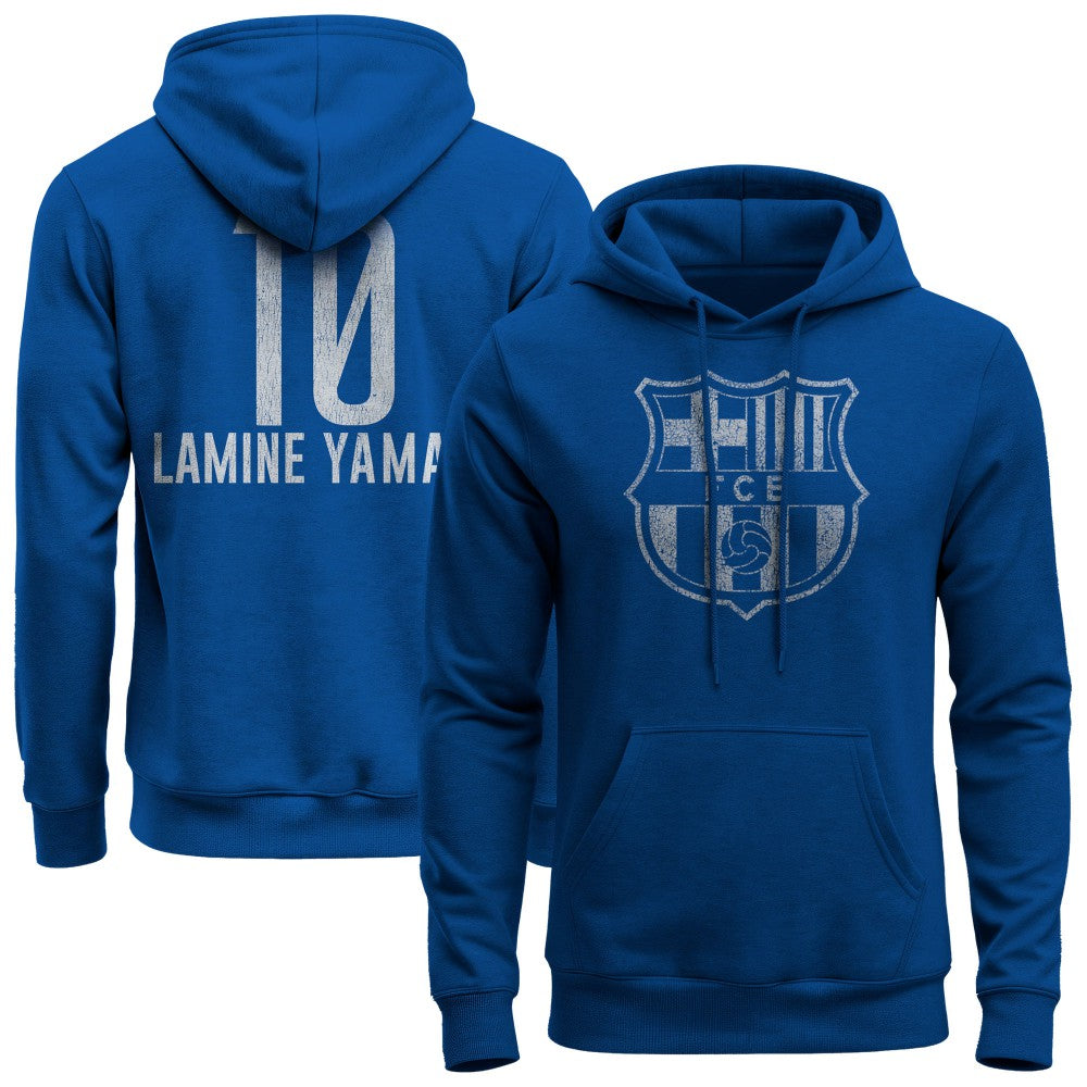 Lamine Yamal Barcelona 1863FC Player Fleece Pullover Hoodie -  Blue