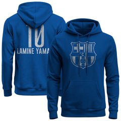 Lamine Yamal Barcelona 1863FC Player Fleece Pullover Hoodie -  Blue