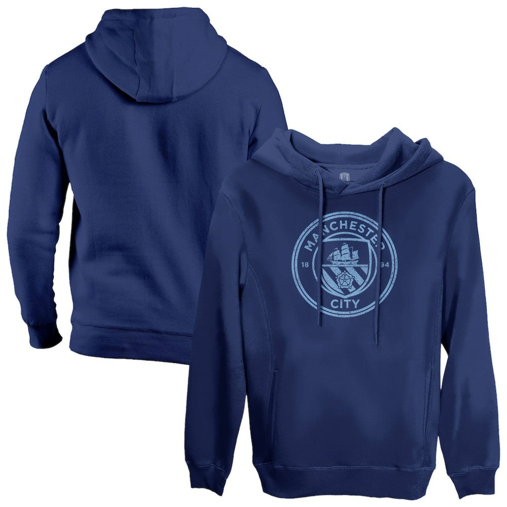 Manchester City 1863FC Mono Badge Fleece Pullover Hoodie -  Navy