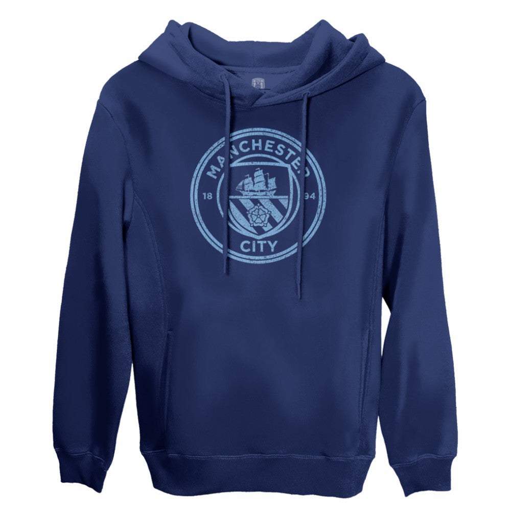 Manchester City 1863FC Mono Badge Fleece Pullover Hoodie -  Navy