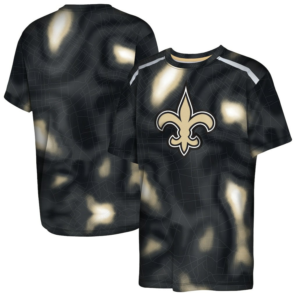 Outerstuff Youth End Zone Dri-Tek T-Shirt - New Orleans Saints