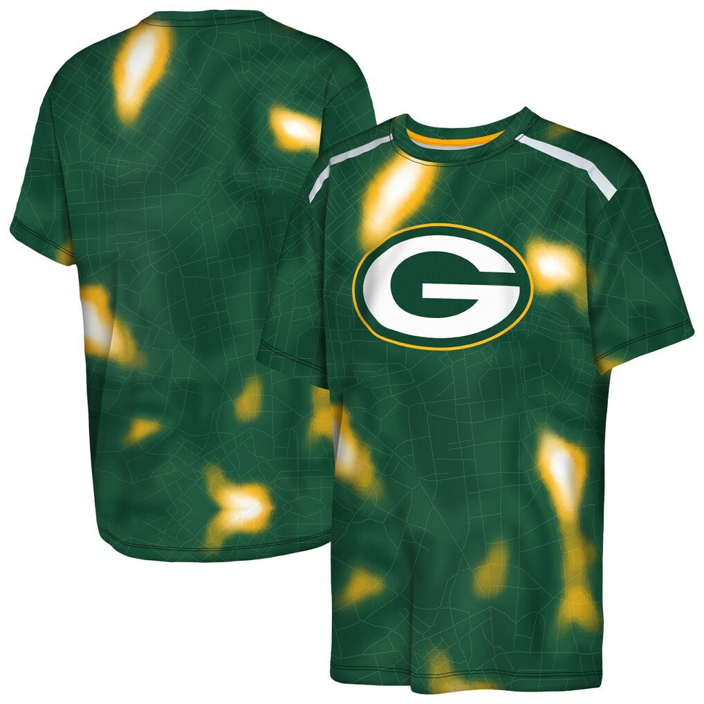 Outerstuff Youth End Zone Dri-Tek T-Shirt - Green Bay Packers