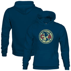 Club America 1863FC Youth Color Badge Fleece Pullover Hoodie -  Navy