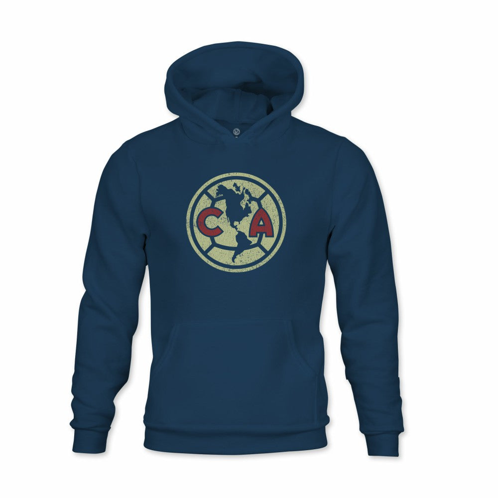 Club America 1863FC Youth Color Badge Fleece Pullover Hoodie -  Navy