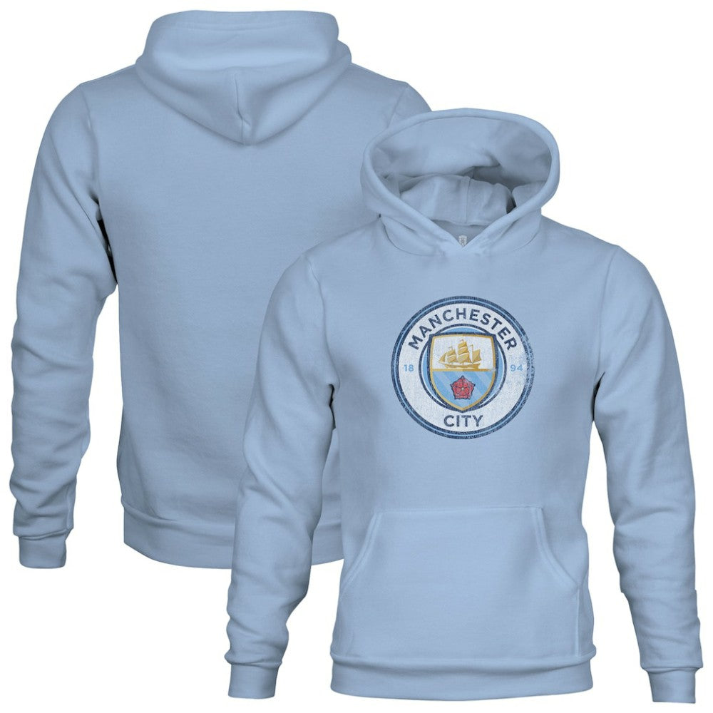 Manchester City 1863FC Youth Color Badge Fleece Pullover Hoodie -  Sky Blue