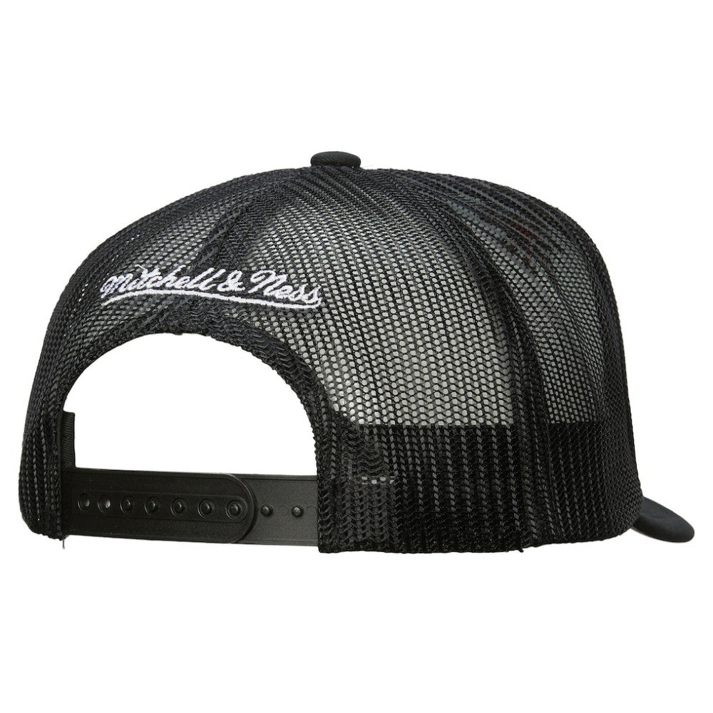 NHL White/Black Boston Bruins Mitchell & Ness Gridlock Trucker Adjustable Hat
