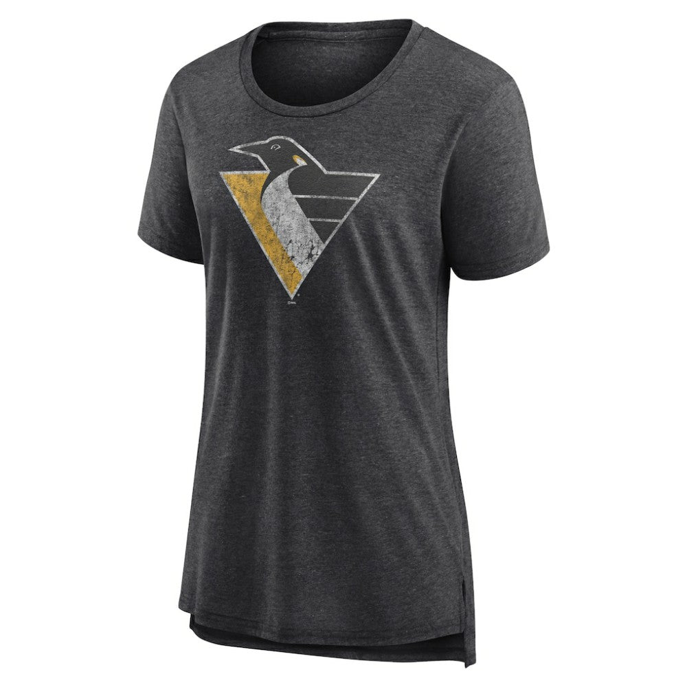 NHL Gray Pittsburgh Penguins Women's Slow Whistle Tri-Blend T-Shirt