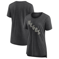 NHL Gray Vegas Golden Knights Women's Slow Whistle Tri-Blend T-Shirt