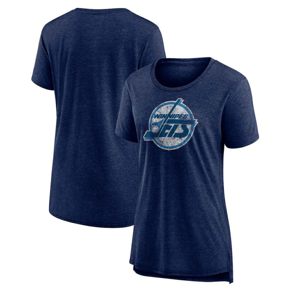 NHL Navy Winnipeg Jets Women's Slow Whistle Tri-Blend T-Shirt