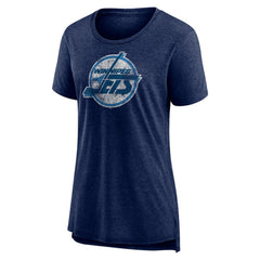 NHL Navy Winnipeg Jets Women's Slow Whistle Tri-Blend T-Shirt