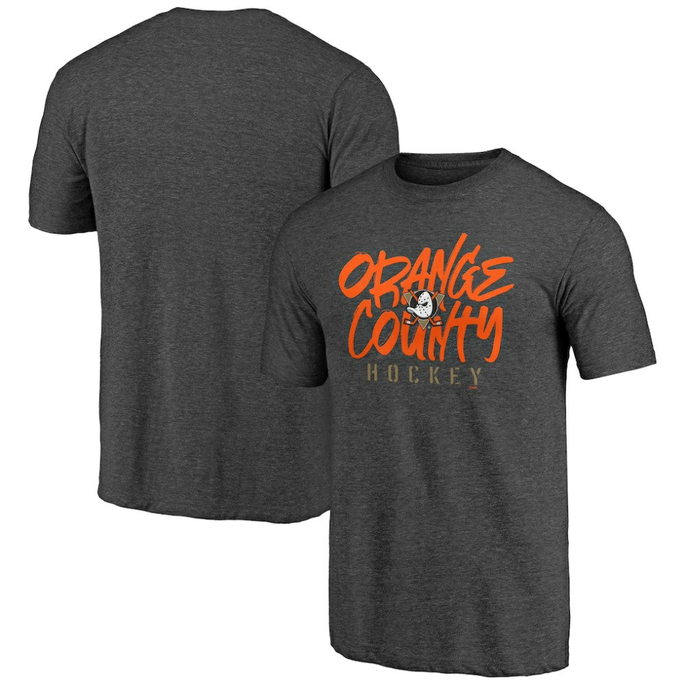 NHL Charcoal Anaheim Ducks Shoot to Score Tri-Blend T-Shirt