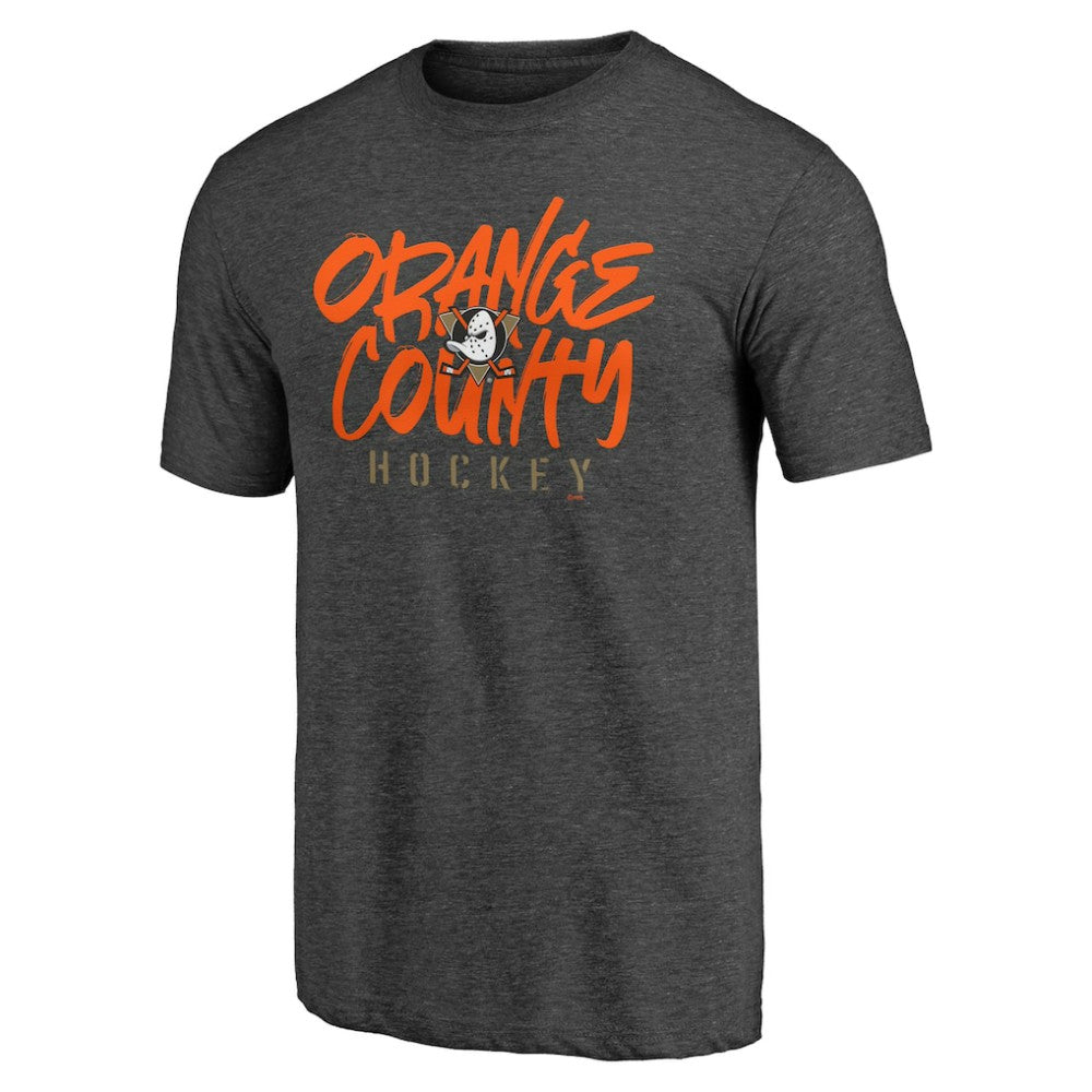 NHL Charcoal Anaheim Ducks Shoot to Score Tri-Blend T-Shirt