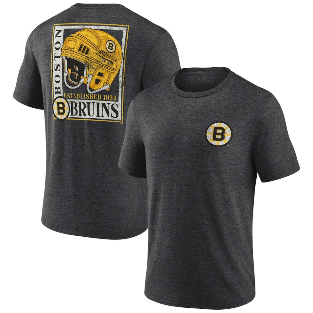 NHL Charcoal Boston Bruins Earnest Will Tri-Blend T-Shirt