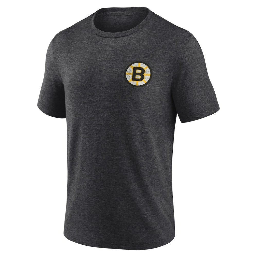 NHL Charcoal Boston Bruins Earnest Will Tri-Blend T-Shirt