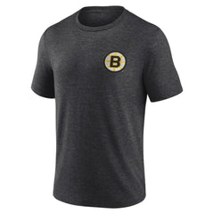 NHL Charcoal Boston Bruins Earnest Will Tri-Blend T-Shirt