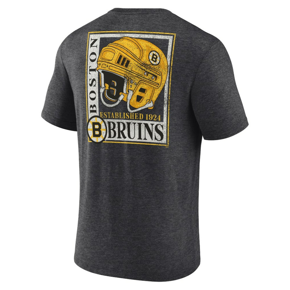 NHL Charcoal Boston Bruins Earnest Will Tri-Blend T-Shirt
