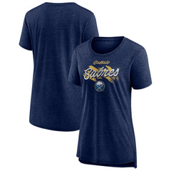 NHL Navy Buffalo Sabres Women's Hit the Ice Tri-Blend T-Shirt