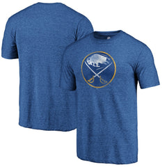 NHL Royal Buffalo Sabres Distressed Logo Tri-Blend T-Shirt