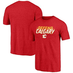 NHL Red Calgary Flames Shoot to Score Tri-Blend T-Shirt