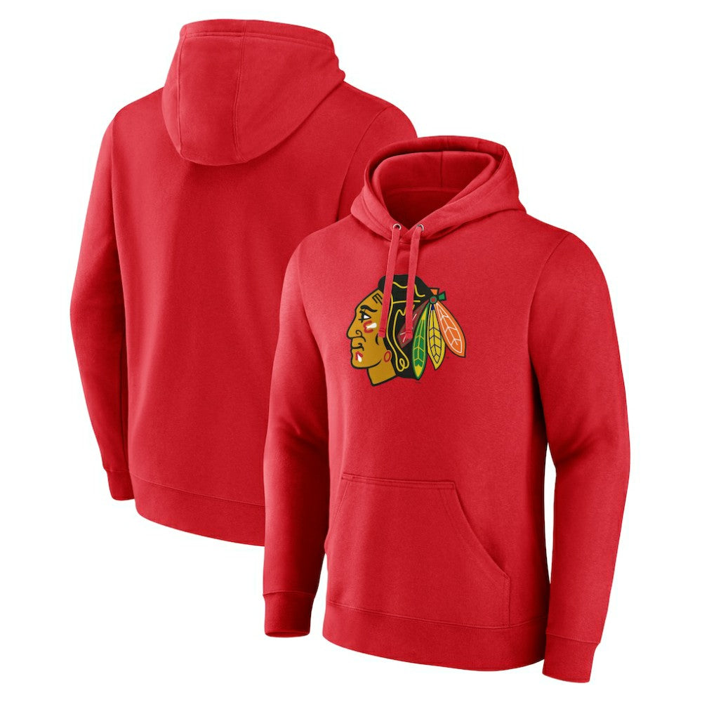 NHL Red Chicago Blackhawks Primary Logo Pullover Hoodie