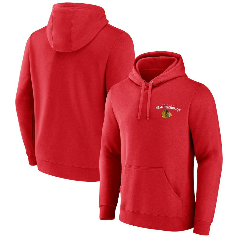 NHL Red Chicago Blackhawks Team Lockup Pullover Hoodie