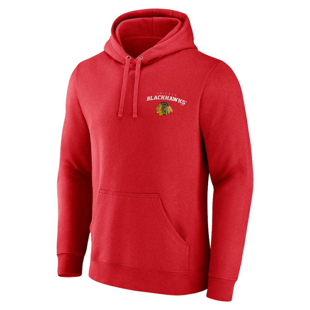 NHL Red Chicago Blackhawks Team Lockup Pullover Hoodie