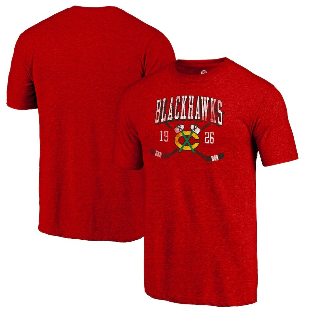 NHL Red Chicago Blackhawks Line Shift Tri-Blend T-Shirt
