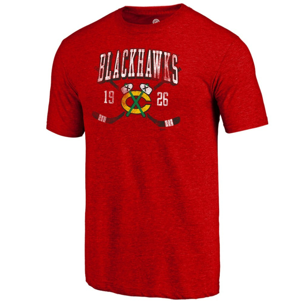 NHL Red Chicago Blackhawks Line Shift Tri-Blend T-Shirt