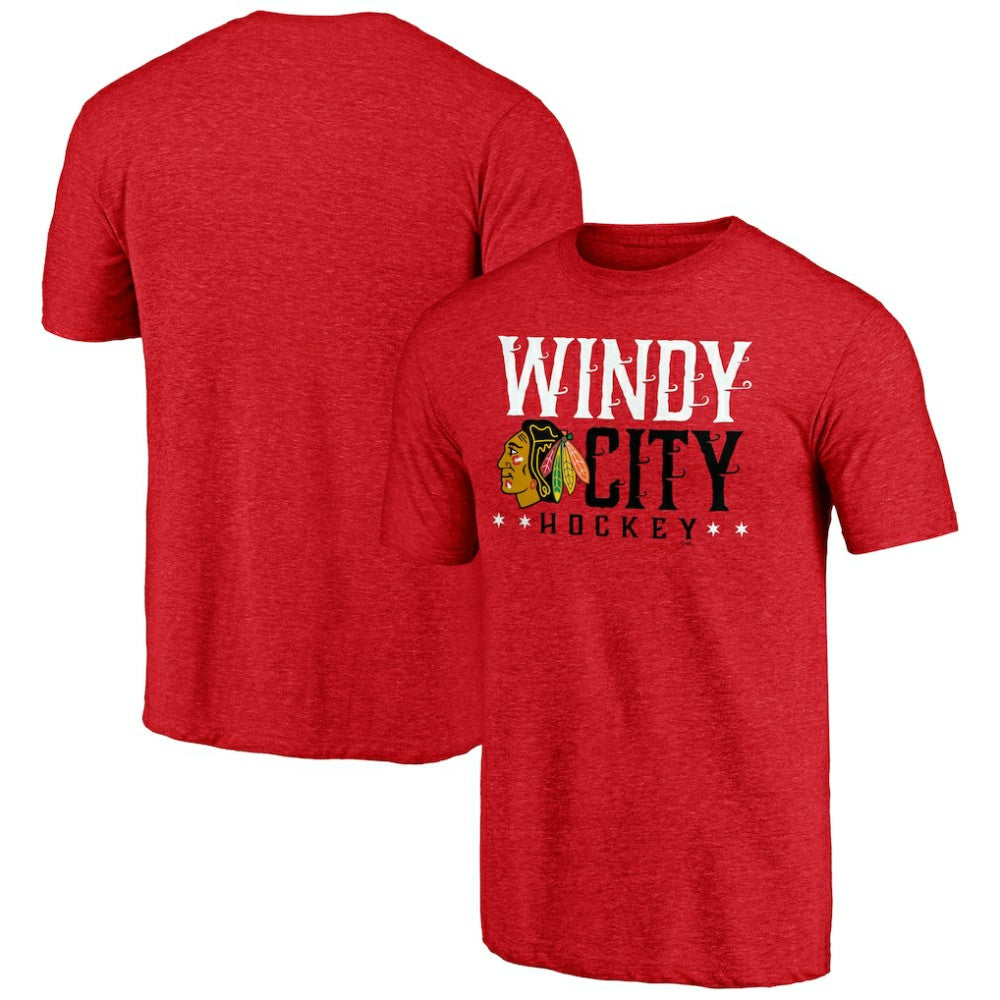 NHL Red Chicago Blackhawks Shoot to Score Tri-Blend T-Shirt