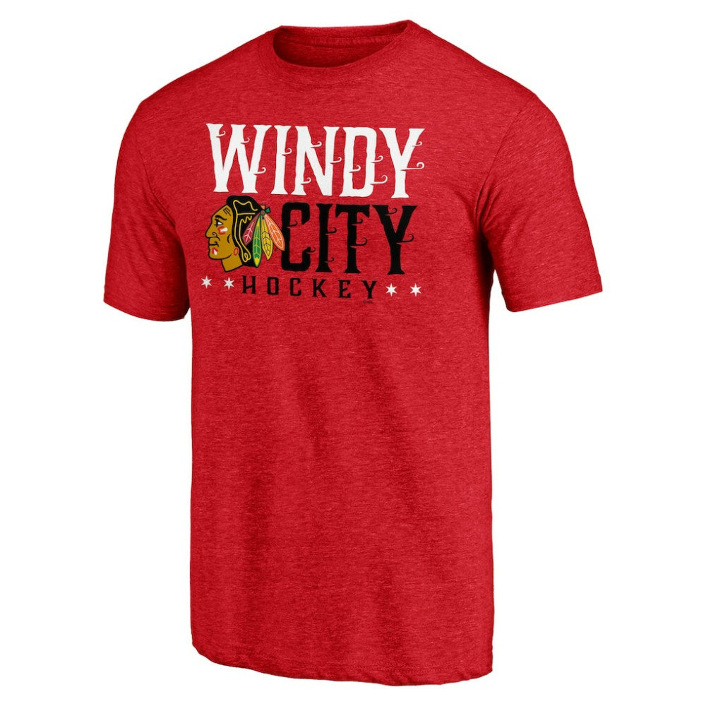 NHL Red Chicago Blackhawks Shoot to Score Tri-Blend T-Shirt