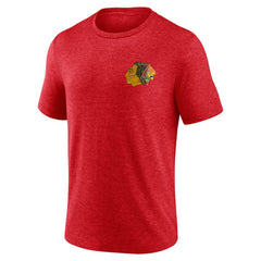 NHL Red Chicago Blackhawks Earnest Will Tri-Blend T-Shirt