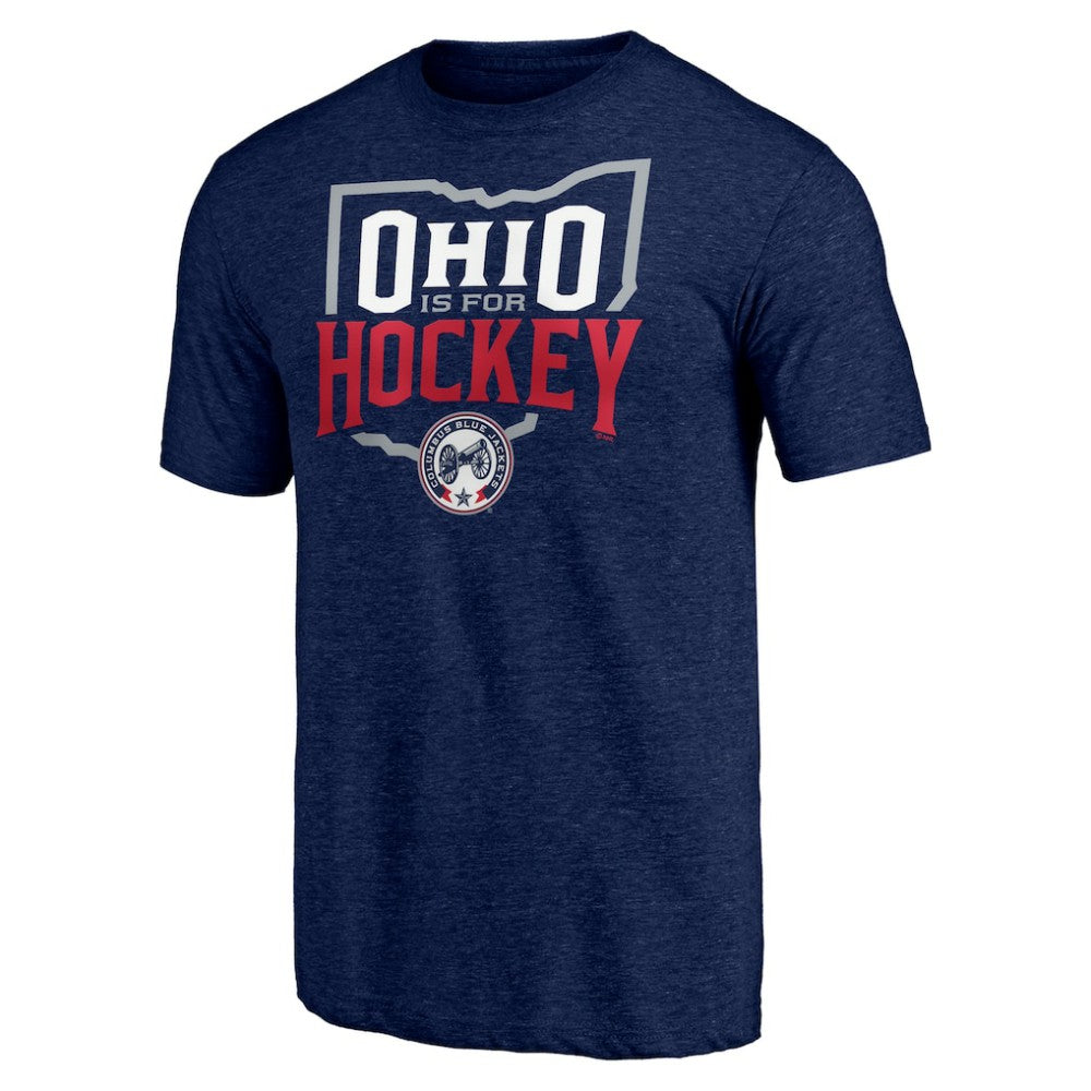 NHL Navy Columbus Blue Jackets Shoot to Score Tri-Blend T-Shirt
