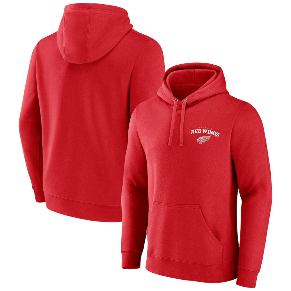 NHL Red Detroit Red Wings Team Lockup Pullover Hoodie