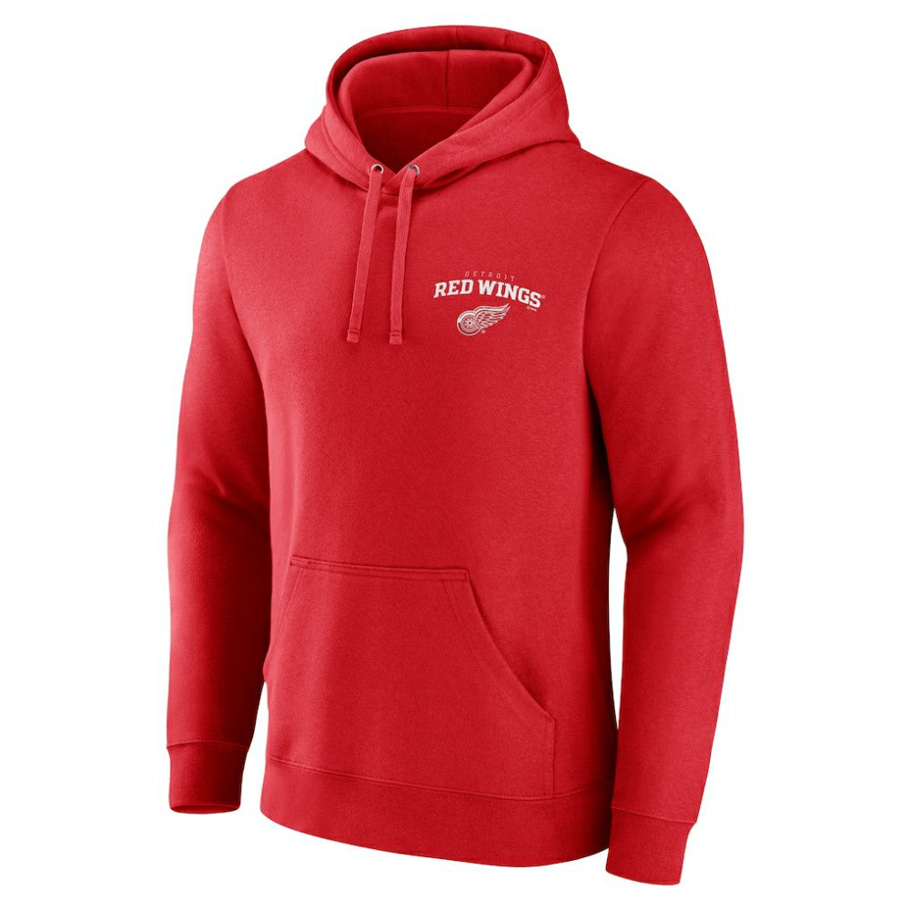NHL Red Detroit Red Wings Team Lockup Pullover Hoodie