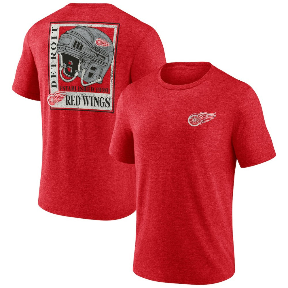 NHL Red Detroit Red Wings Earnest Will Tri-Blend T-Shirt