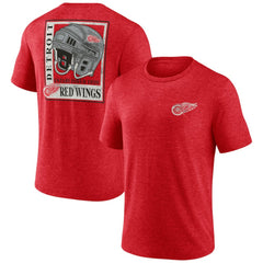 NHL Red Detroit Red Wings Earnest Will Tri-Blend T-Shirt