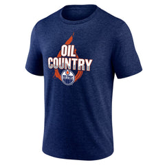 NHL Navy Edmonton Oilers Represent Tri-Blend T-Shirt