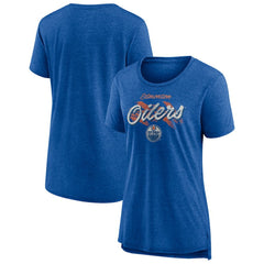 NHL Royal Edmonton Oilers Women's Hit the Ice Tri-Blend T-Shirt