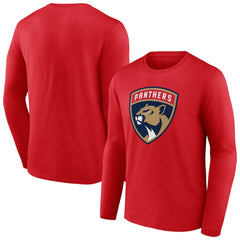 NHL Red Florida Panthers Primary Logo Long Sleeve T-Shirt