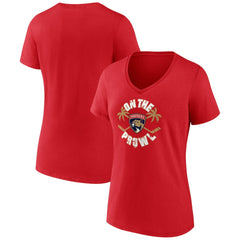 NHL Red Florida Panthers Women's Active Edge V-Neck T-Shirt