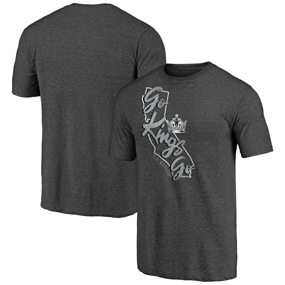 NHL Charcoal Los Angeles Kings Shoot to Score Tri-Blend T-Shirt