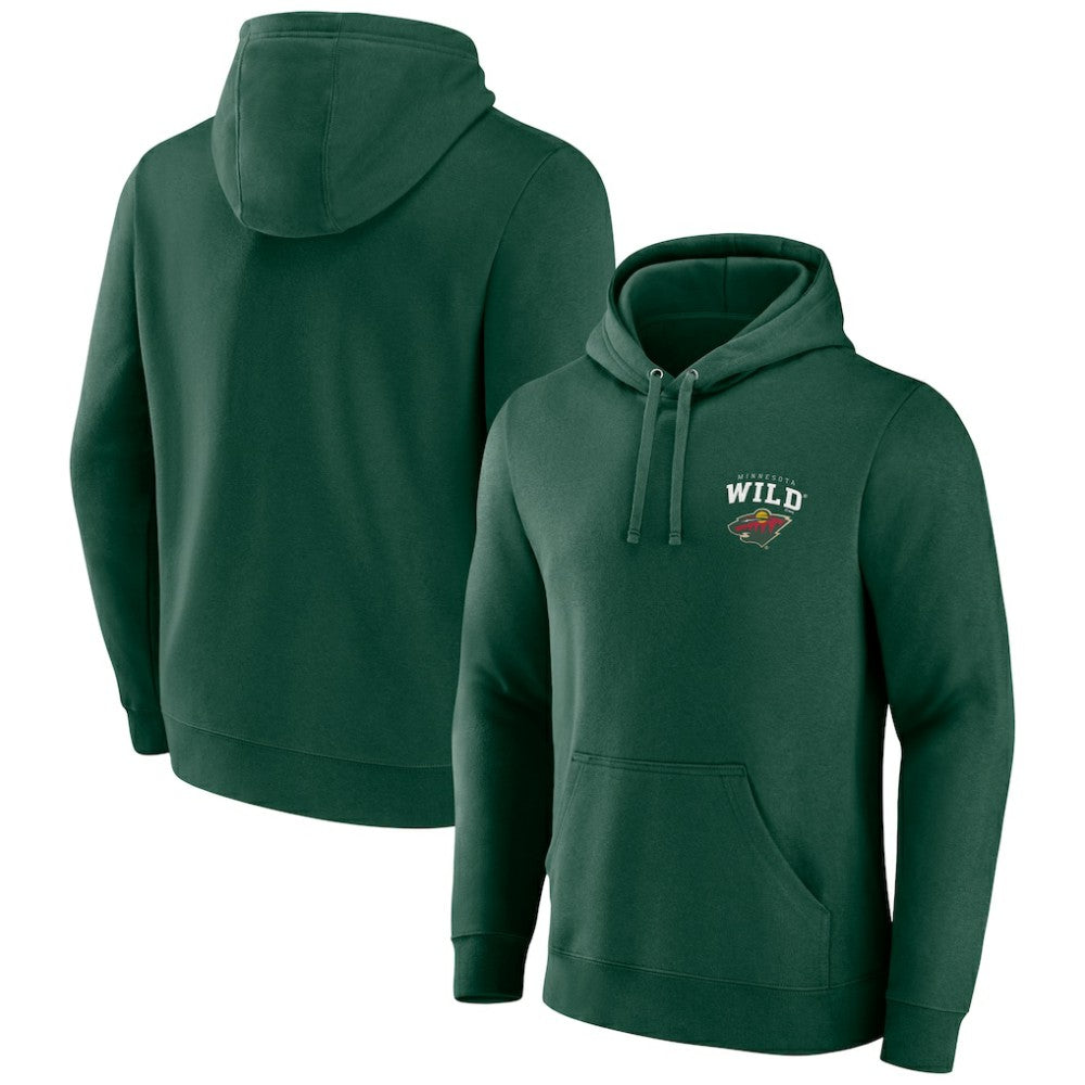 NHL Green Minnesota Wild Team Lockup Pullover Hoodie