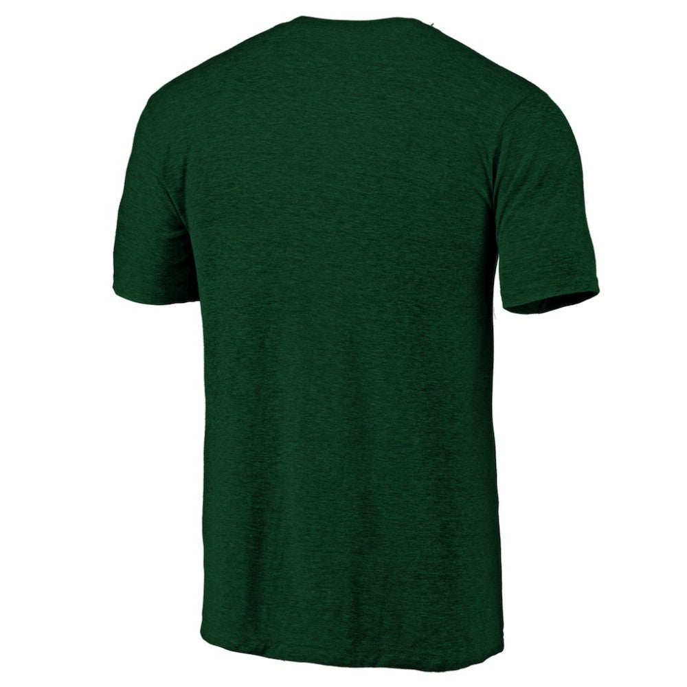 NHL Green Minnesota Wild Distressed Logo Tri-Blend T-Shirt