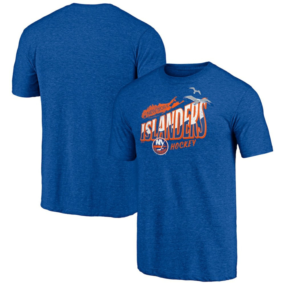 NHL Royal New York Islanders Shoot to Score Tri-Blend T-Shirt