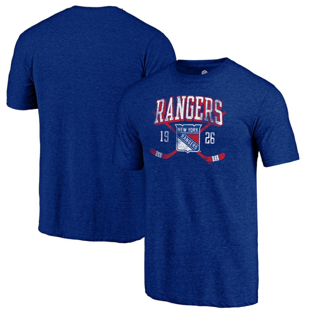 NHL Blue New York Rangers Line Shift Tri-Blend T-Shirt