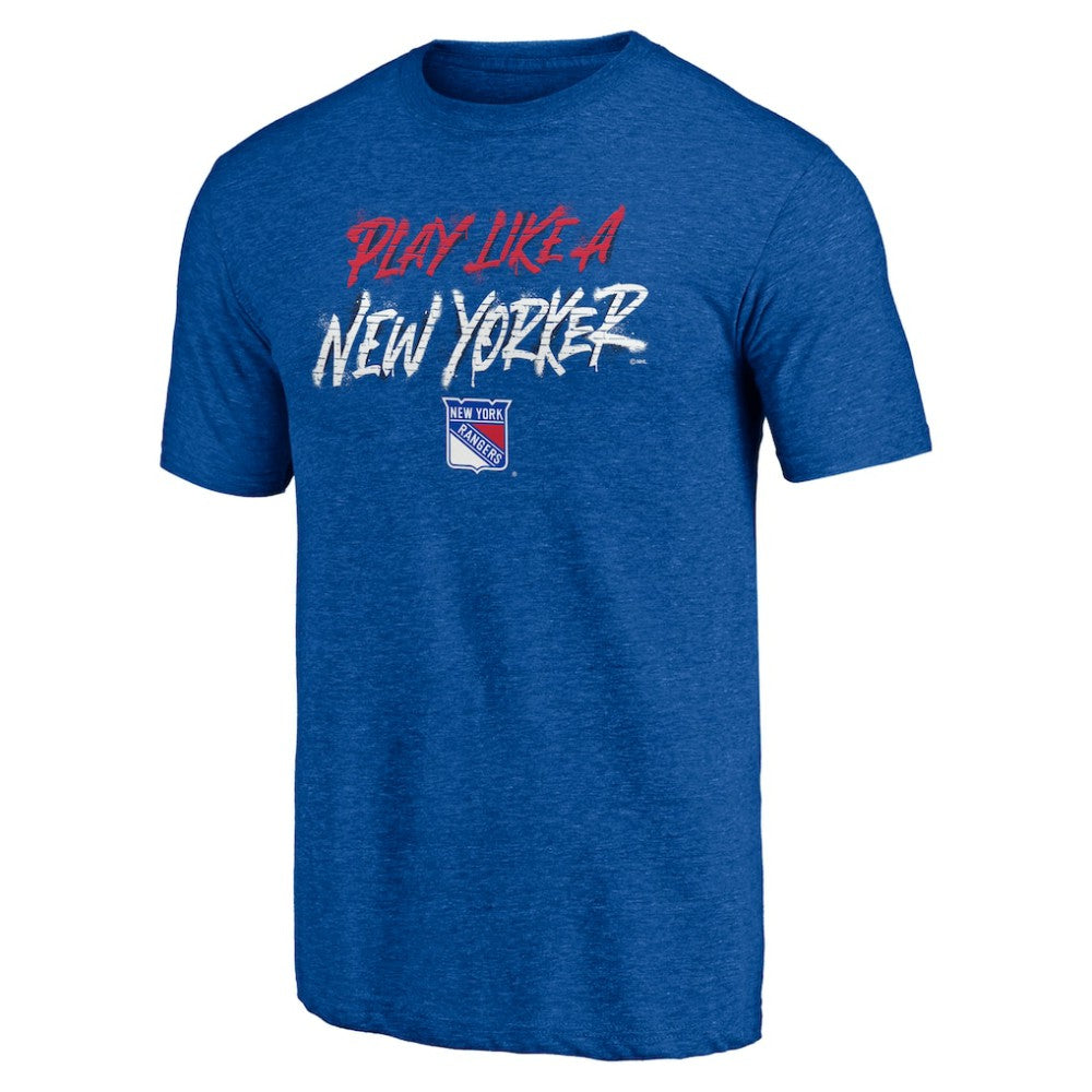 NHL Blue New York Rangers Shoot to Score Tri-Blend T-Shirt