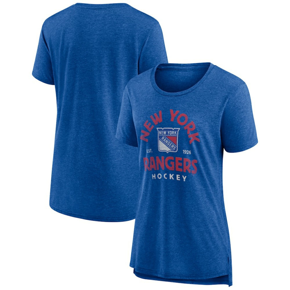 NHL Blue New York Rangers Women's Vintage Arch Tri-Blend T-Shirt