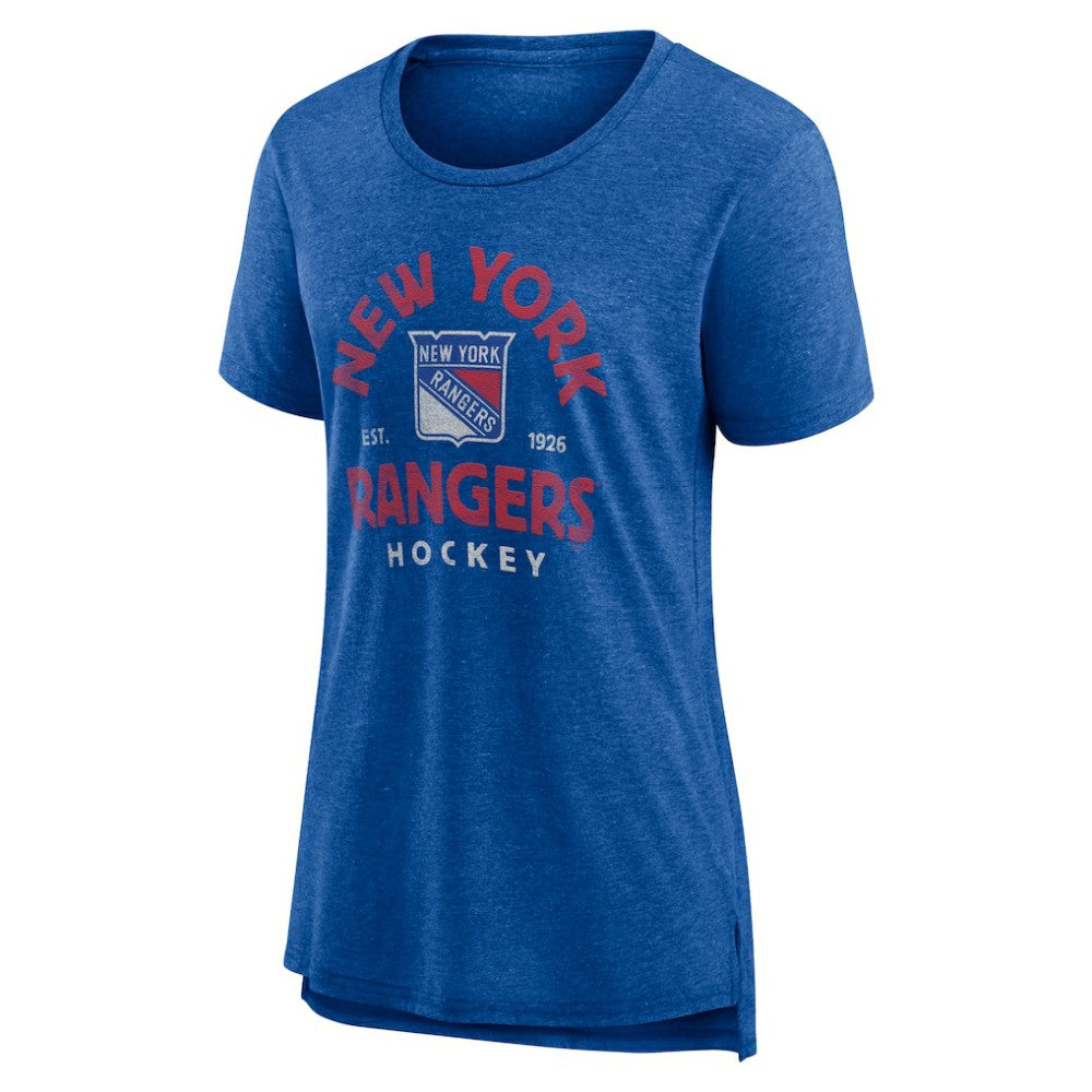 NHL Blue New York Rangers Women's Vintage Arch Tri-Blend T-Shirt