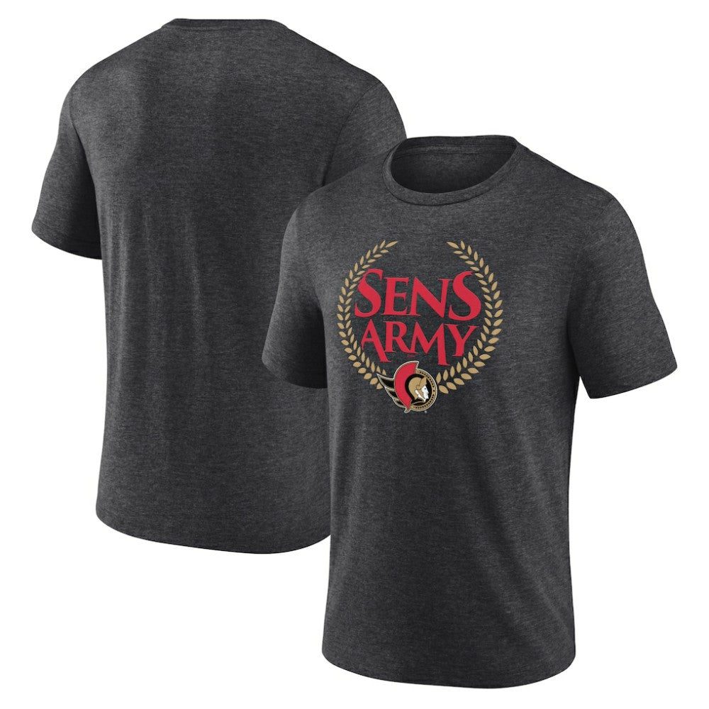 NHL Charcoal Ottawa Senators Shout Out Tri-Blend T-Shirt